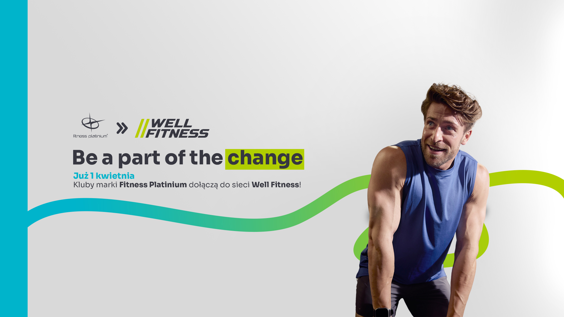 Rebranding klubów Fitness Platinium na Well Fitness – ogłoszenie dołączenia do nowej sieci od 1 kwietnia.